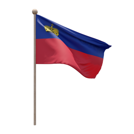Liechtenstein flagpole  3D Icon