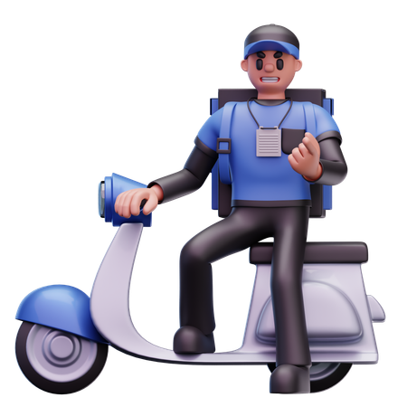Lieferant macht Roller-Auslieferung  3D Icon
