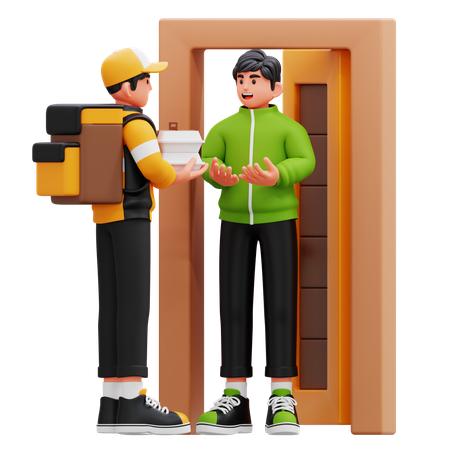 Lieferant füttert Kunden  3D Illustration