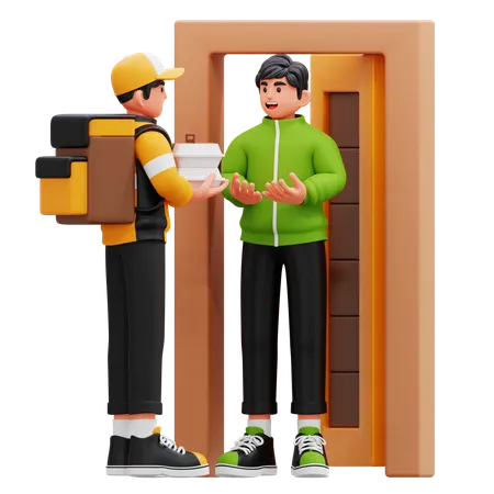 Lieferant füttert Kunden  3D Illustration