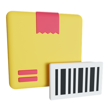Barcode des Lieferkartons  3D Illustration