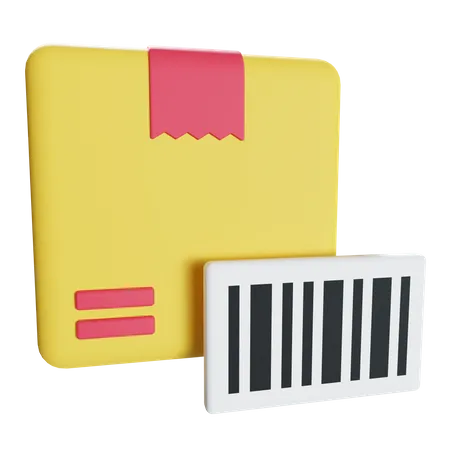 Barcode des Lieferkartons  3D Illustration