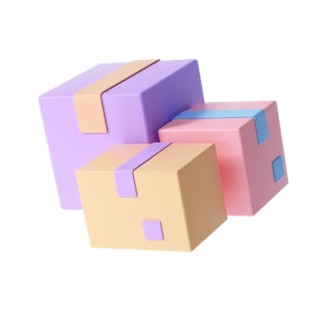 Buntes Paketsymbol 3D Illustration