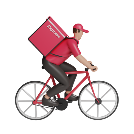 Lieferservice mit dem Fahrrad  3D Illustration