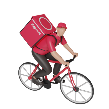 Lieferservice mit dem Fahrrad  3D Illustration