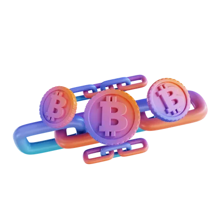 Lien Bitcoin Colore Illustration 3 D 3D Illustration