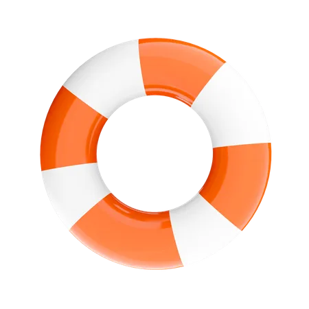 3 D Rendering Rescue Life Belt Icon 3 D Render Classic Life Buoy In White And Brown Icon Belt 3D Icon