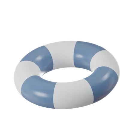 Relax In Paradise 3 D Rendering Of A Round Float Tube 3D Icon