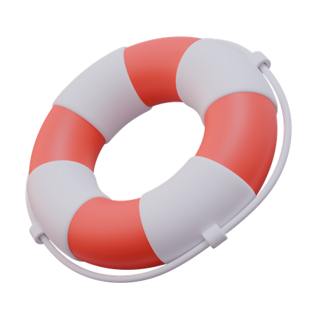 Lifebuoy red and white  3D Icon