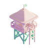 3d beach tower emoji