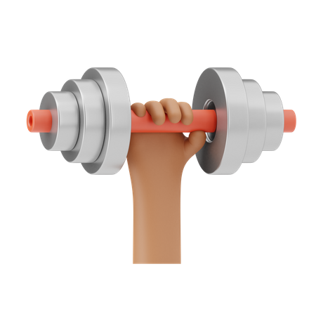 Lifting dumbbell  3D Illustration