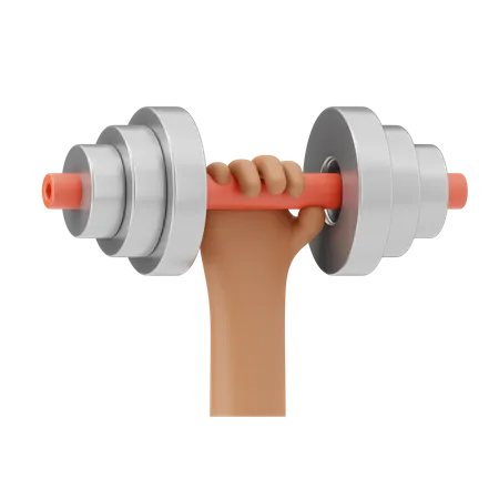 Lifting dumbbell  3D Illustration