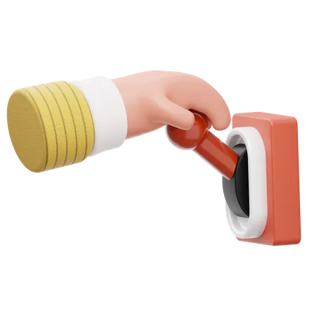 Ligue o interruptor  3D Illustration