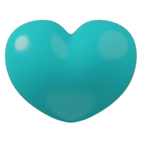 Light Blue Heart  3D Icon