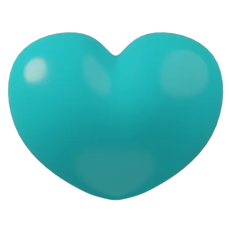 Light Blue Heart  3D Icon