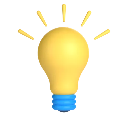 3 D Light Bulb For School And Education Concept Object On A Transparent Background 3D Icon