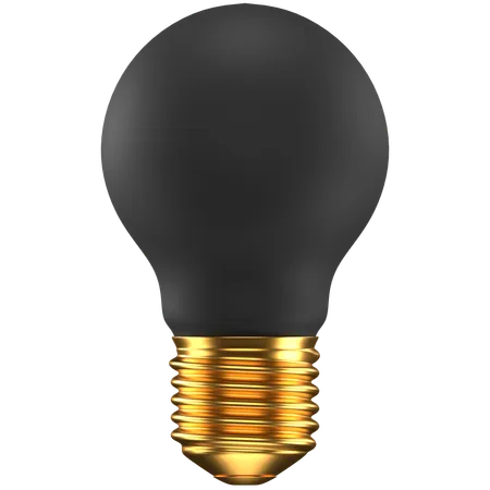 3 D Icon Of A Black And Gold Light Bulb 3D Icon