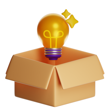 Light Bulb Cardboard Box  3D Icon