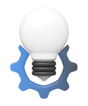 Light bulb idea setting  3D Icon