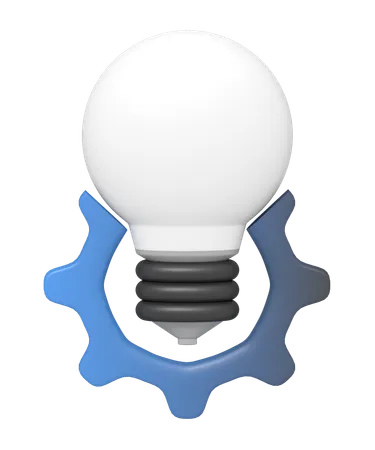 Light bulb idea setting  3D Icon