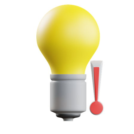 Light Bulb Temperature  3D Icon