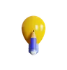 light bulb with pencil