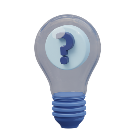 Light Bulb With Question Mark  3D Icon