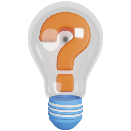 Light Bulb With Question Mark  3D Icon