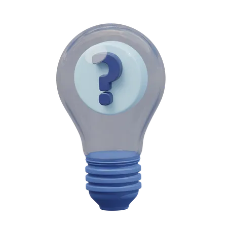 Light Bulb With Question Mark  3D Icon