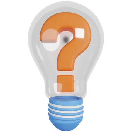 Light Bulb With Question Mark 3D Icon