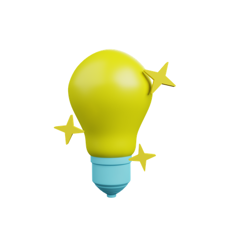 Light Bulb With Sparkle  3D Illustration