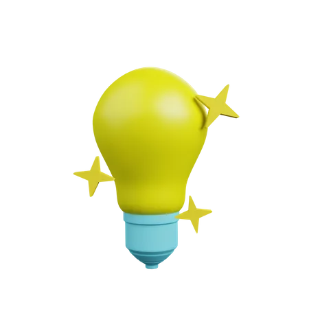 Light Bulb With Sparkle  3D Illustration