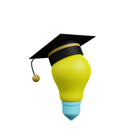 Light Bulb With Toga Hat  3D Illustration