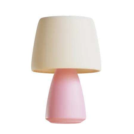 3 D Soft Pink Lamp With Transparent Background 3D Icon