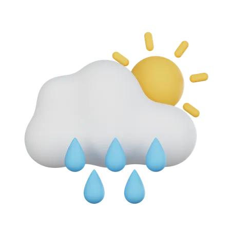 Light Rain Day  3D Icon