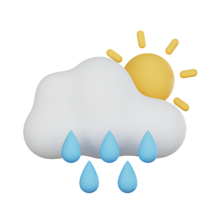 Light Rain Day  3D Icon