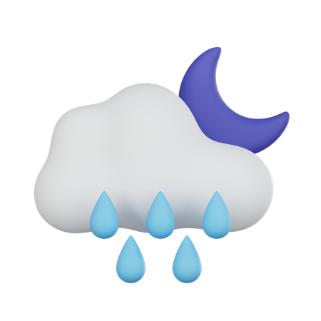 小雨の夜  3D Icon