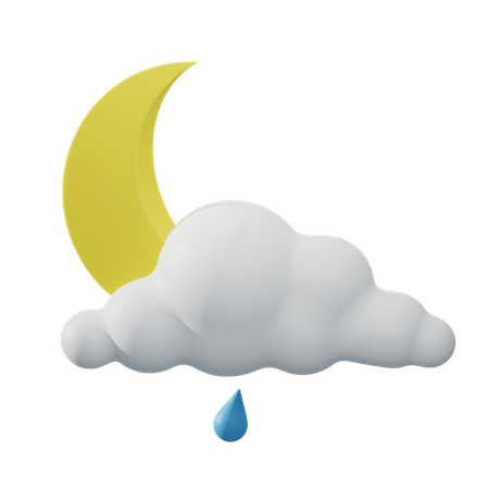 Light Rain shower night  3D Icon