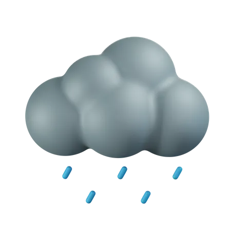Light Rainy Cloud  3D Icon