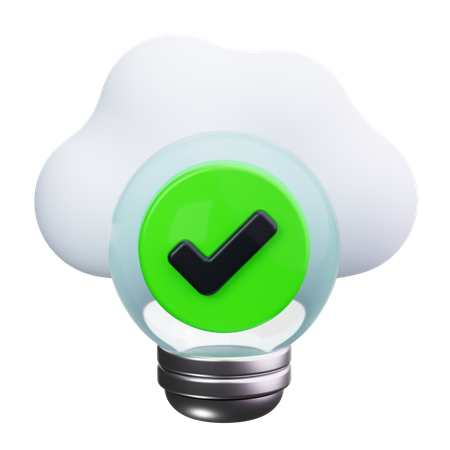 Lightbulb Cloud  3D Icon