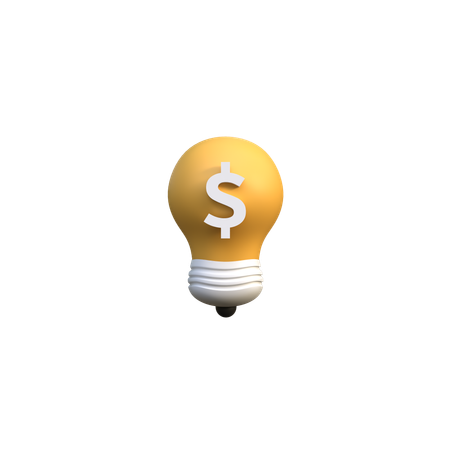 Lightbulb with Dollar  3D Icon