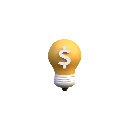 Lightbulb with Dollar  3D Icon