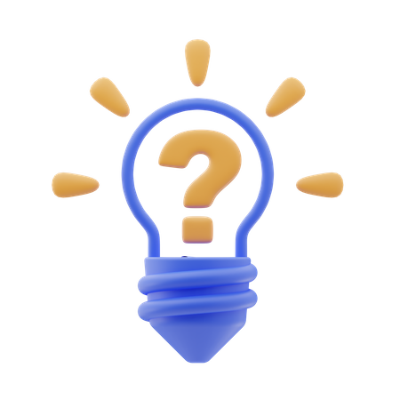 Lightbulb With Question Mark 3D Icon
