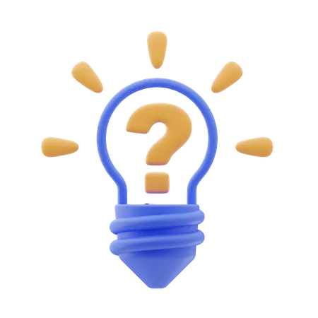 Lightbulb With Question Mark 3D Icon