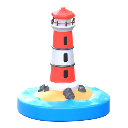 Lighthouse 3 D Sailing Icon 3D Icon