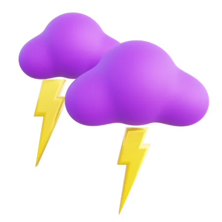 Lighting and cloudy  3D Icon