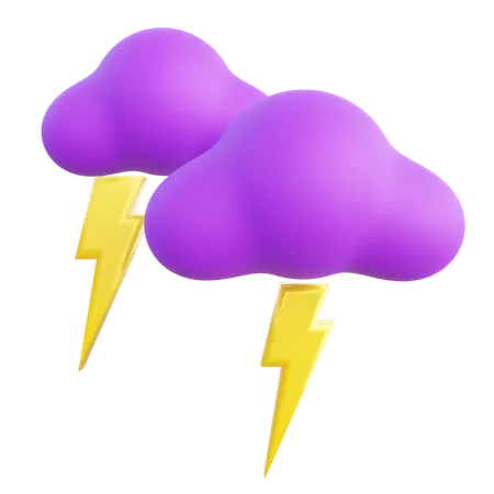 Lighting and cloudy 3D Icon