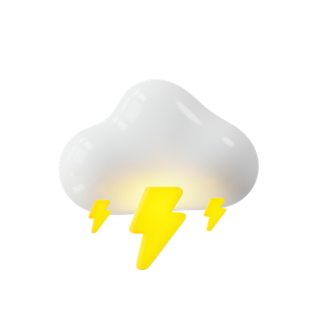 Lighting and cloudy weather 3D Illustration