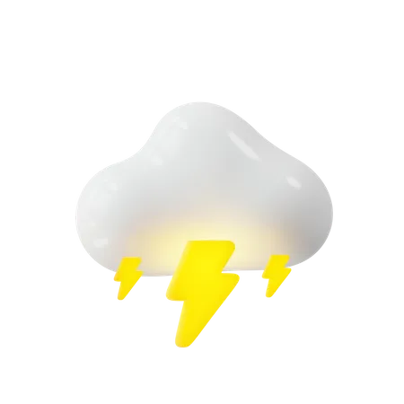 Lighting and cloudy weather 3D Illustration