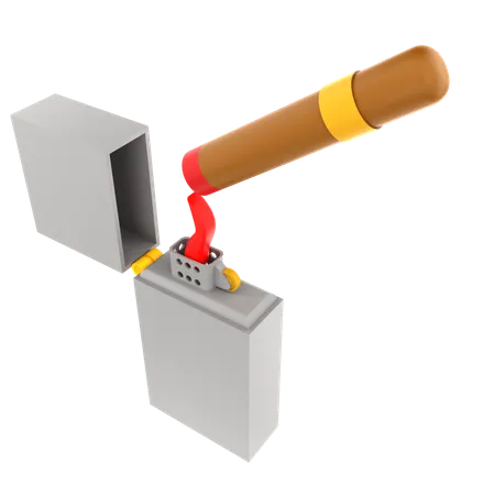 Lighting cigarette  3D Icon